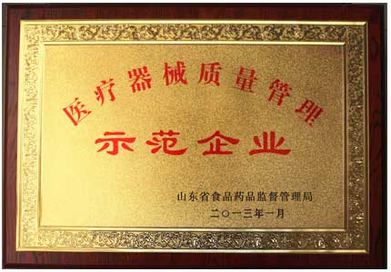 山東麻豆影视在线观看麻豆精品久久国产廠家醫療器械質量管理示範企業榮譽證書